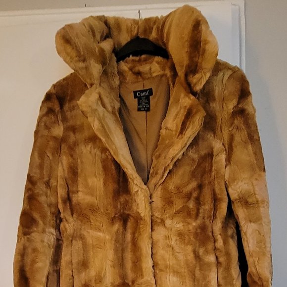 Cami faux mink coat women's medium vintage? 2006 butterscotch fur gorgeous! - Picture 6 of 6
